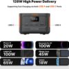 Jackery Explorer 100 Plus Power Station, 99Wh LiFePO4 Battery Power Bank, 3-Port 128W Portable Charger, PD 3.0 Fast Charge, Compatible with MacBook Pro/Air, iPhone 15/14 Series (Solar Panel Optional) - Image 5
