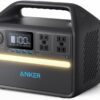 Anker 535 Portable Power Station, 512Wh Solar Generator (Solar Panel Optional) with LiFePO4 Battery Pack, 500W 9-Port Powerhouse, 4 AC Outlets, 60W USB-C PD Output, LED Light for Outdoor (Renewed)
