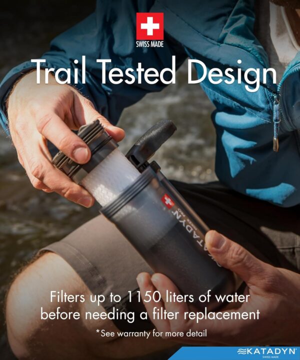 Katadyn Hiker Pro Hand Pump Water Filter for Backpacking, Camping, Emergency Survival - Image 6